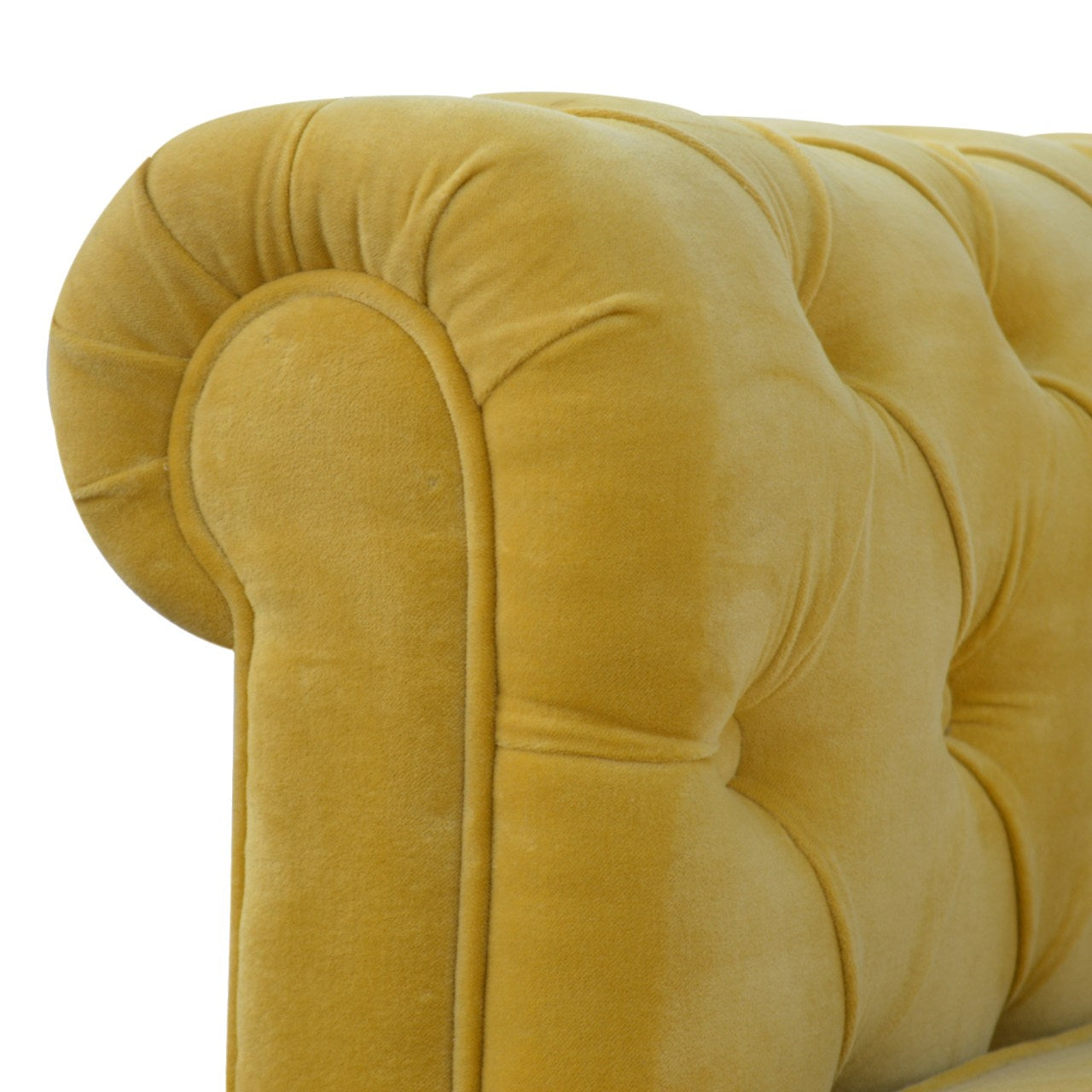 Mustard Yellow Velvet Chesterfield Sofa