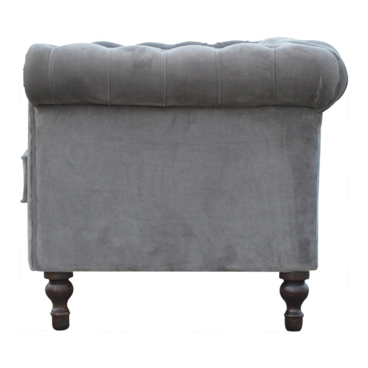 Chesterfield-Sofa aus grauem Samt