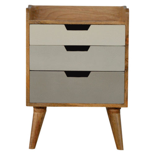 Scandi Grey and White Gradient Bedside Table