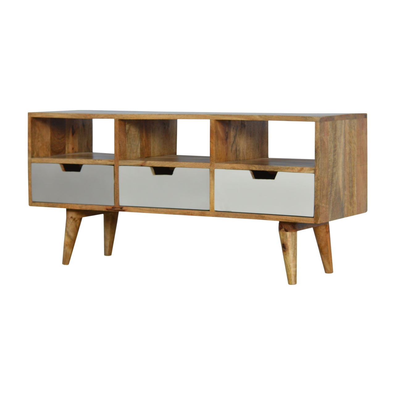 Grey Hand Painted TV Unit with 3 Drawers