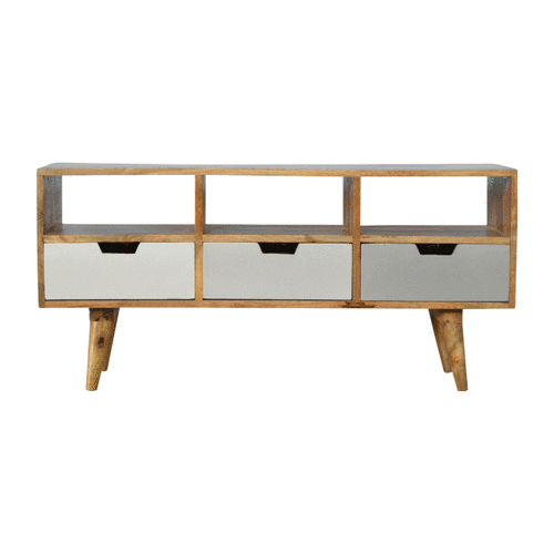 Grey Hand Painted TV Unit with 3 Drawers