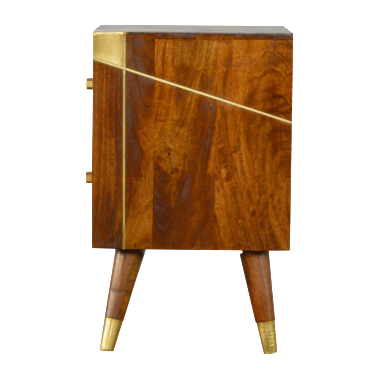 Gold Geometric Chestnut Bedside Table