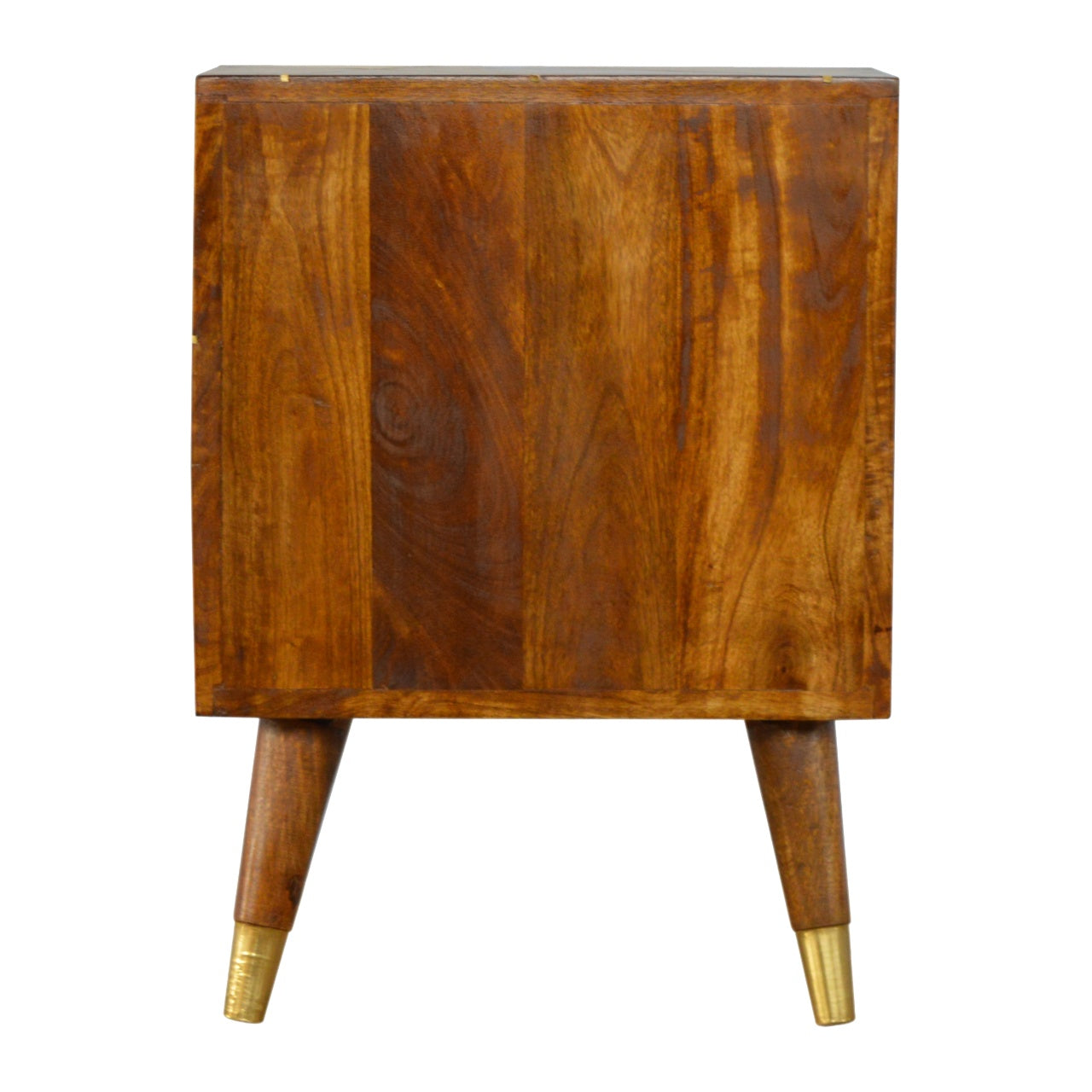 Gold Geometric Chestnut Bedside Table