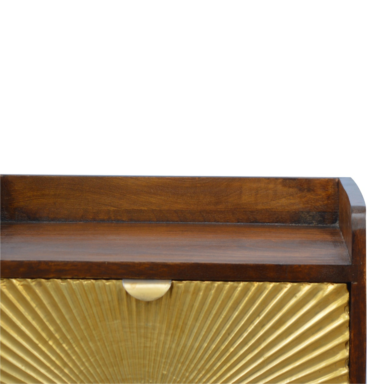 Manila Mid Century Gold 1 Drawer Bedside Table