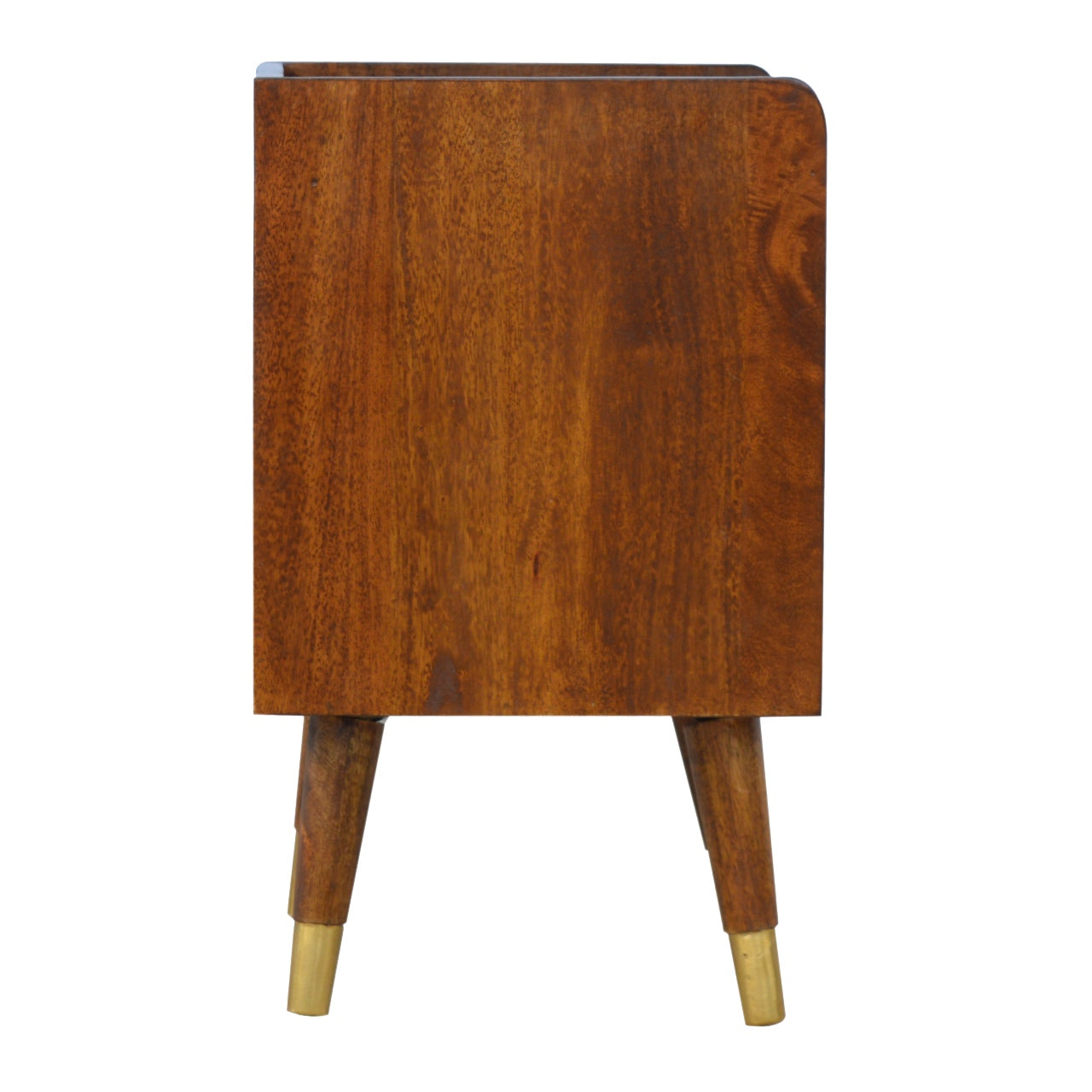 Manila Mid Century Gold 1 Drawer Bedside Table