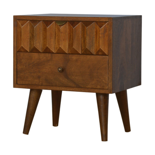 Chestnut Prism Bedside Table