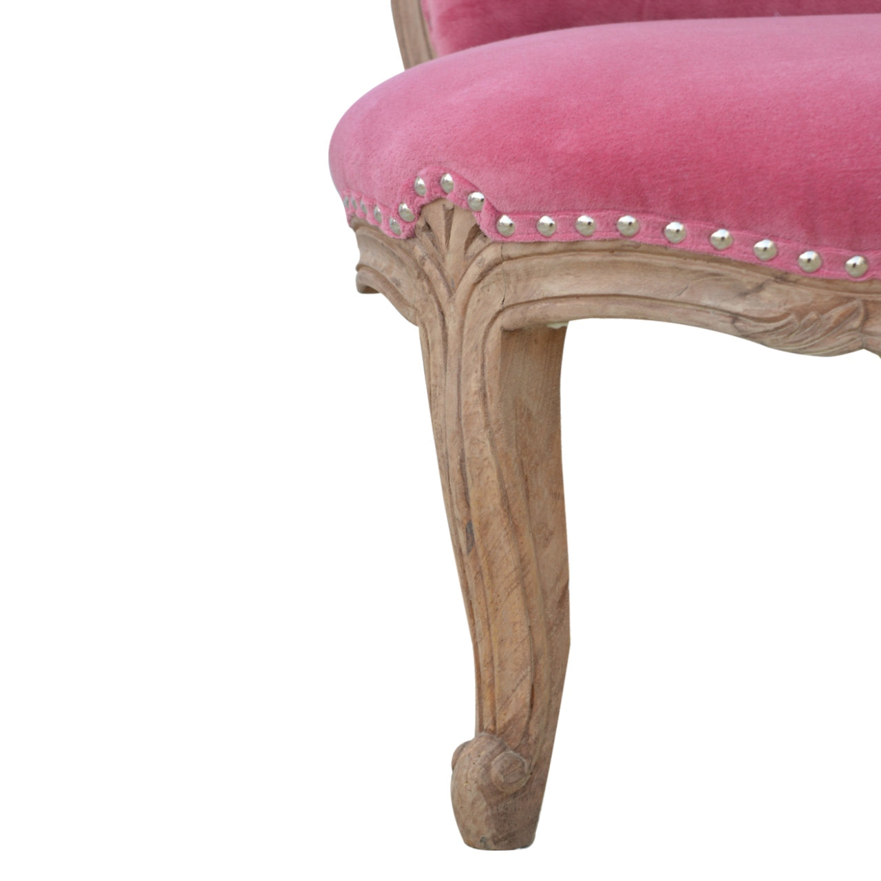 Pink Velvet Occasional Studded Chair