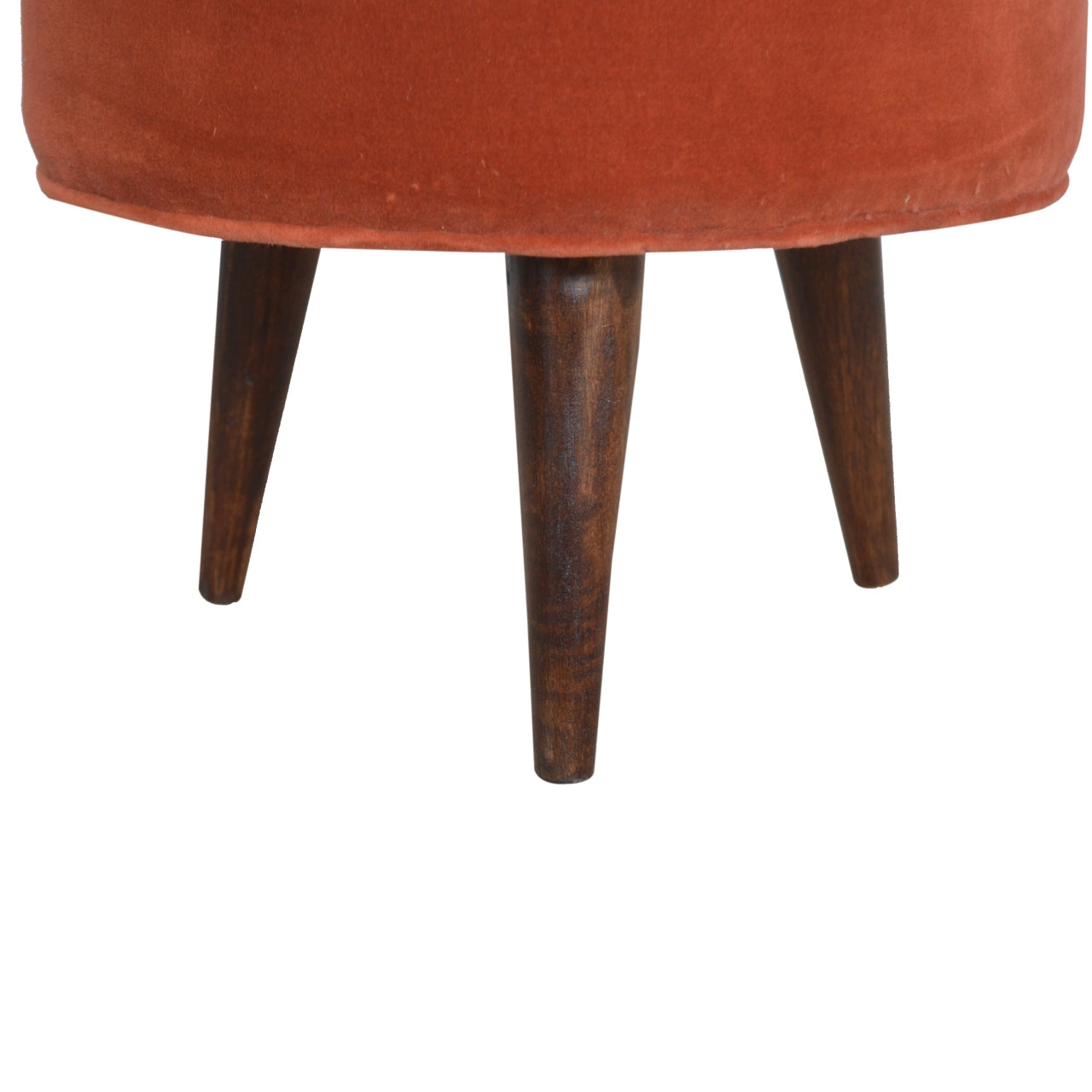 Brick Red Velvet Nordic Style Footstool