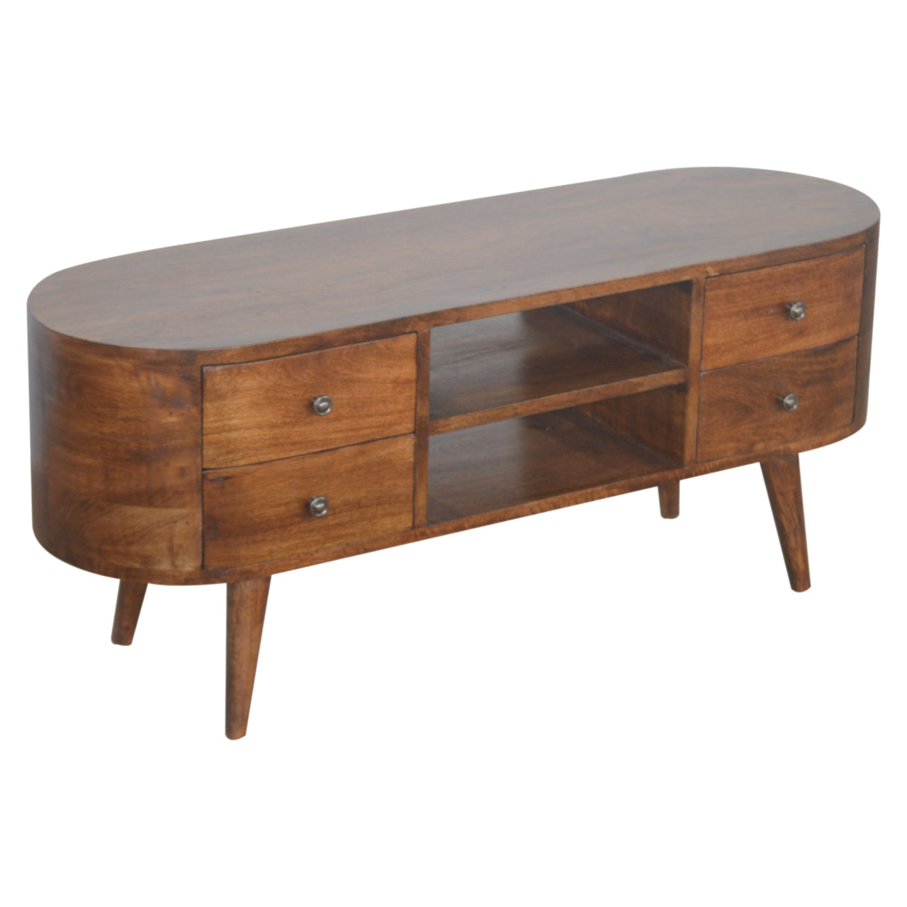 Chestnut Rounded Entertainment TV Unit